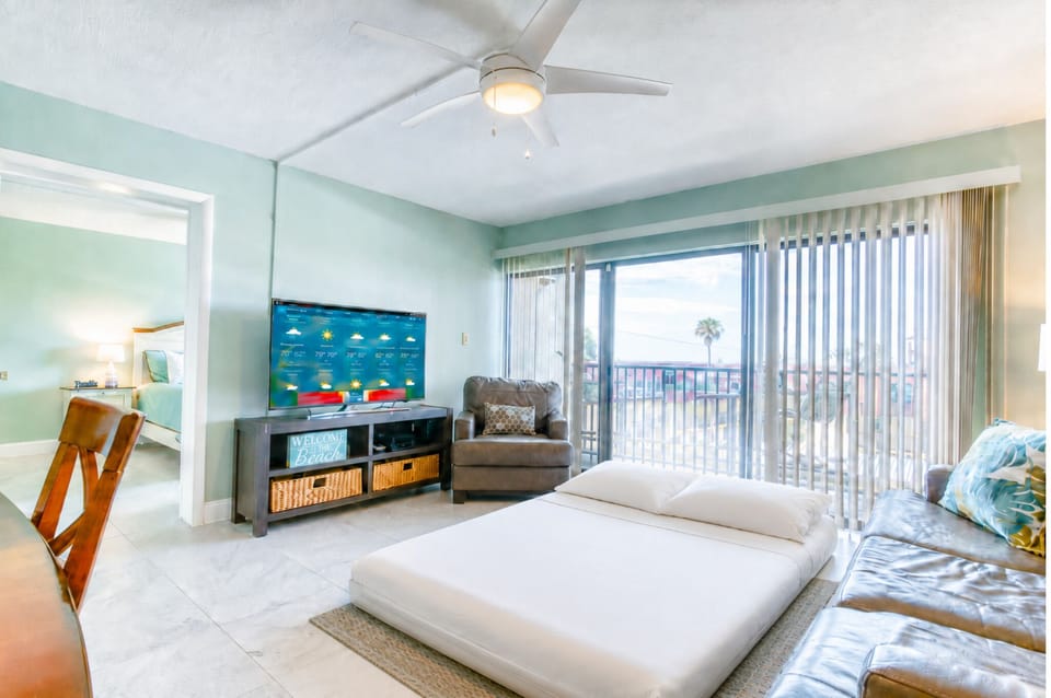 Queen air mattress for additional living room sleeping