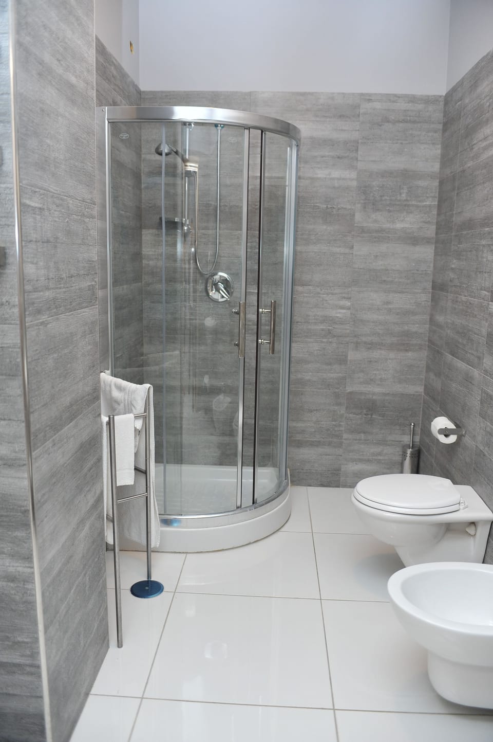 Shower, hair dryer, slippers, bidet