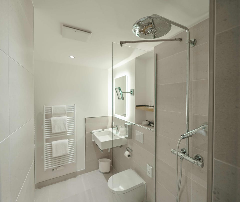 Premium Double Room | Bathroom | Shower, hair dryer, towels, soap