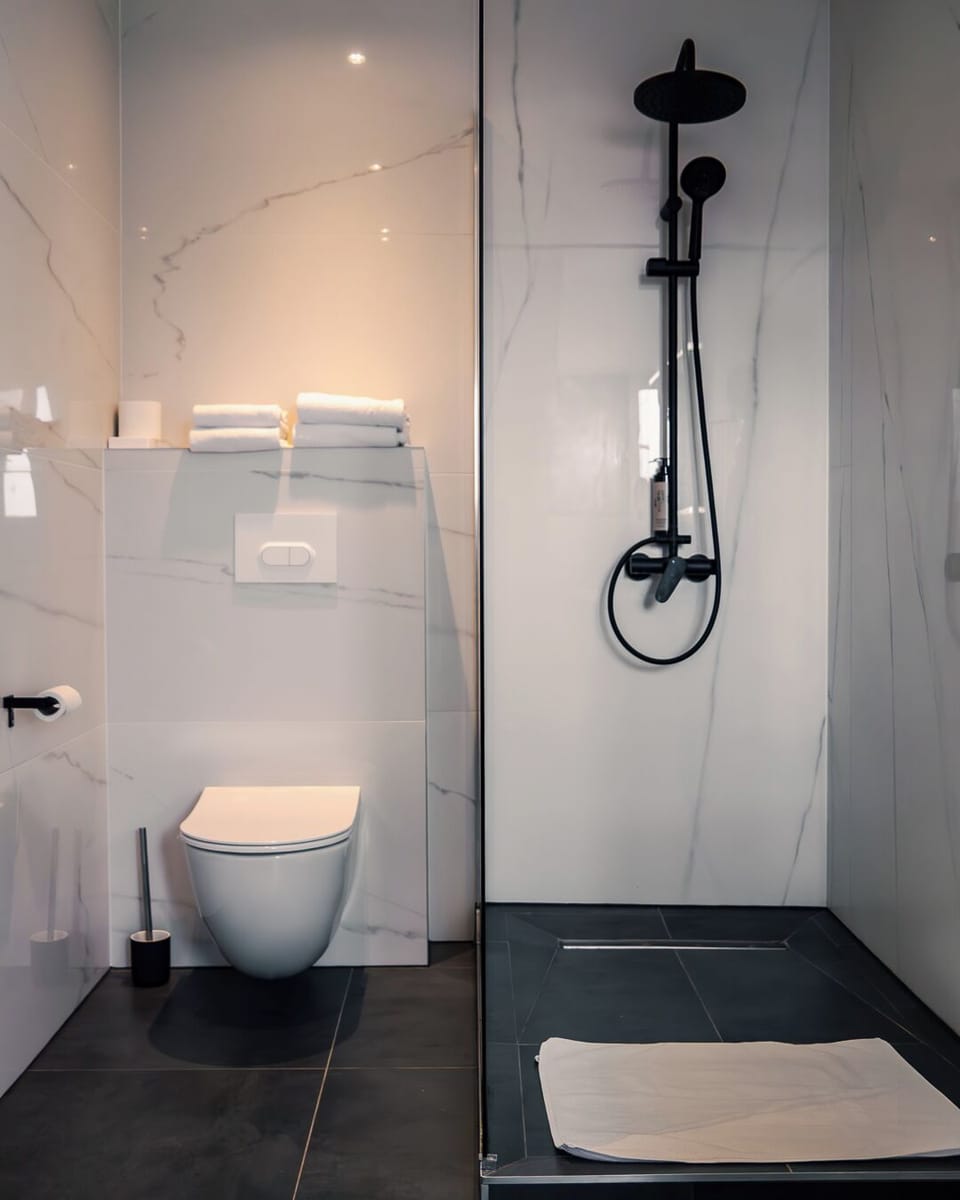 Eco-friendly toiletries, hair dryer, towels, soap