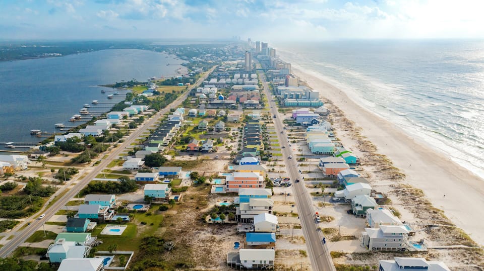 Birds eye view of West Beach Blvd