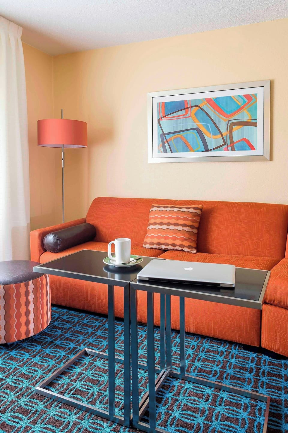 Premium bedding, desk, blackout drapes, iron/ironing board