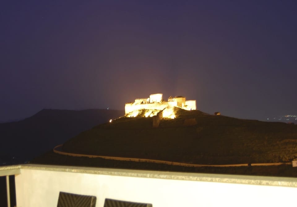 The Moorish Castle at night as seen from the main terrace