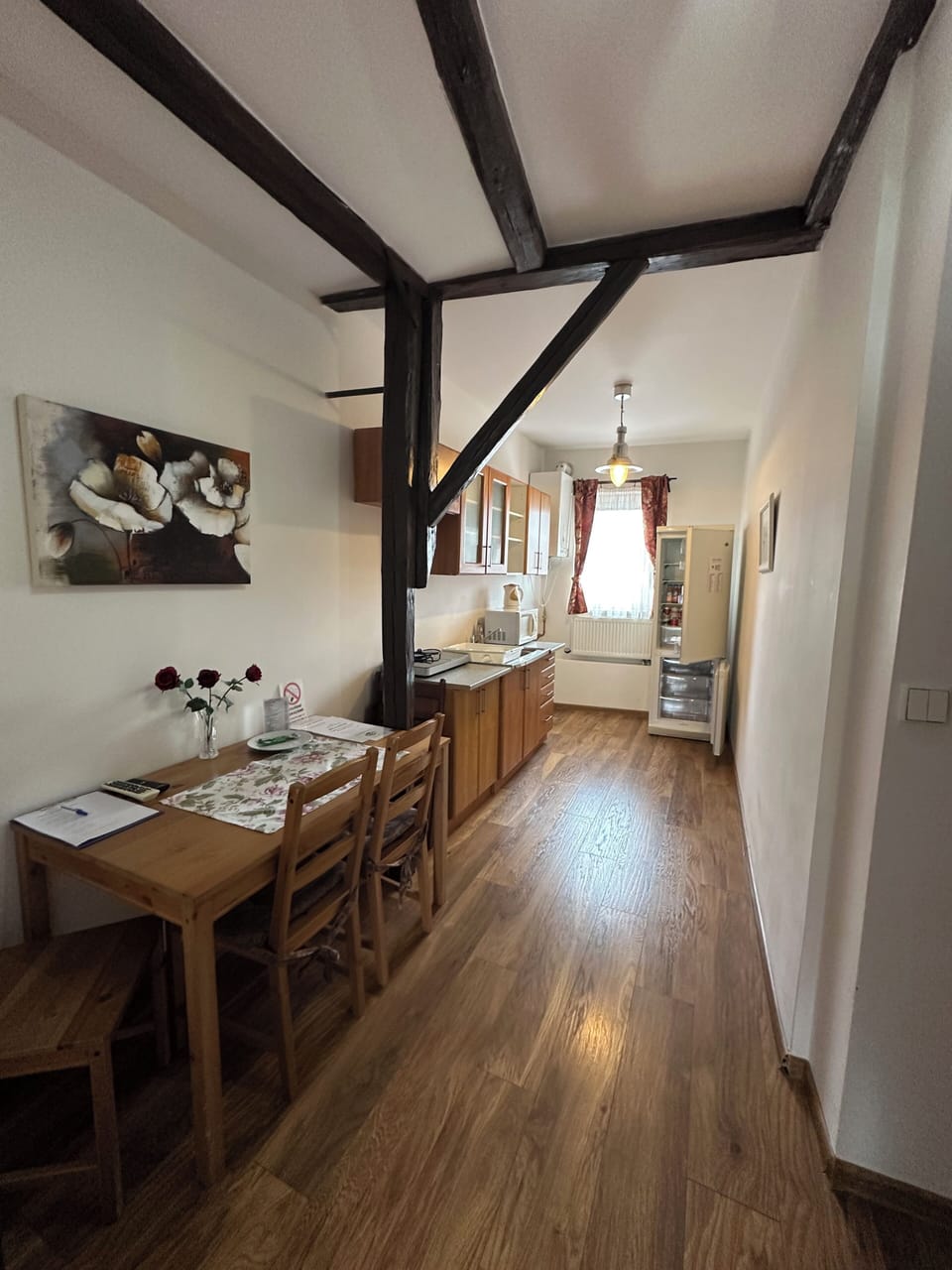 Family Apartment (Podkrovní) | Private kitchen | Fridge, electric kettle, freezer