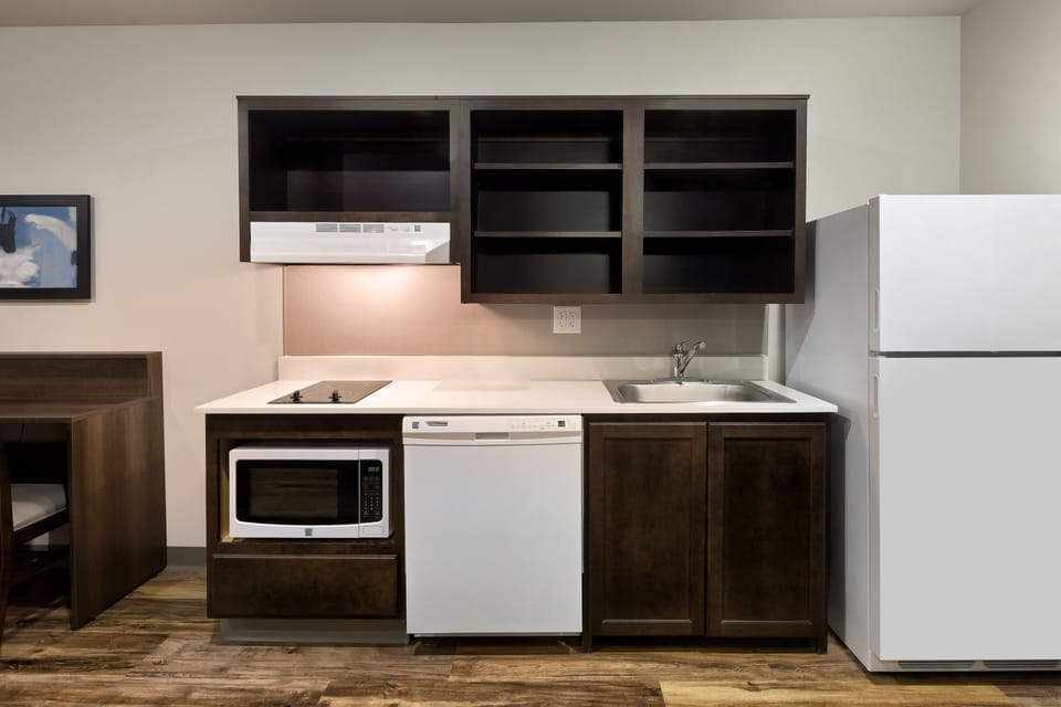 Fridge, microwave, stovetop, dishwasher
