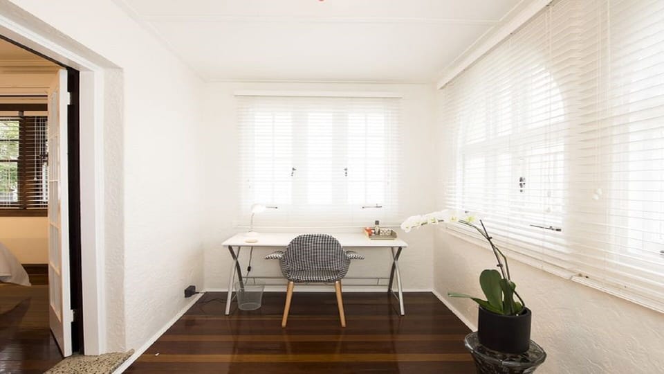 Sunroom adjoins Master bedroom.
Office with a lovely view.