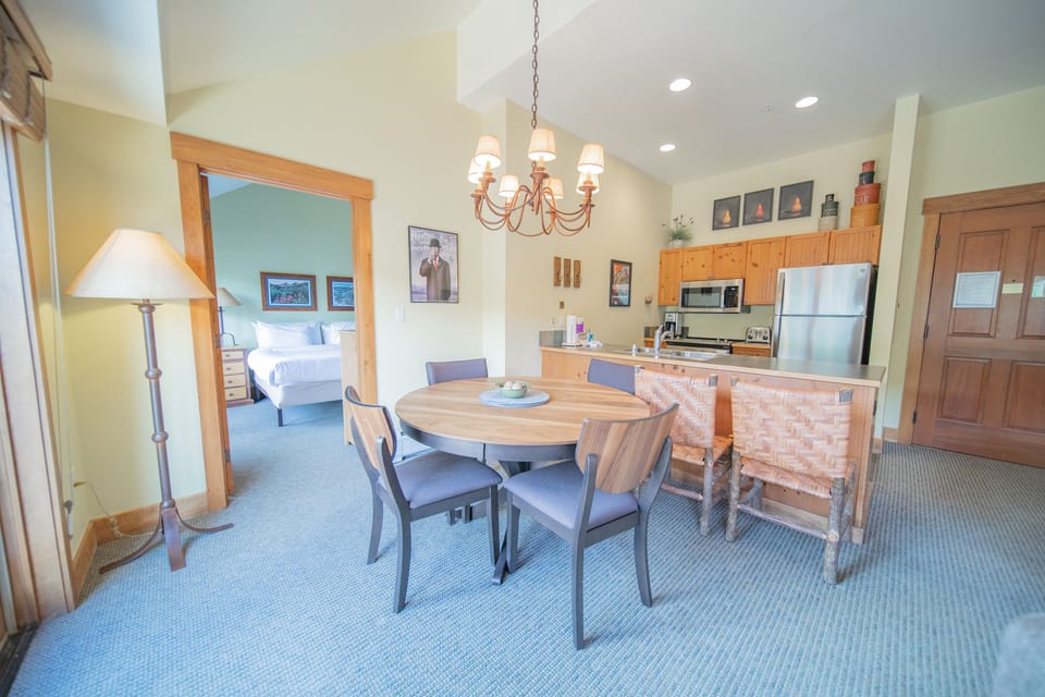Dining table and countertop bar seating