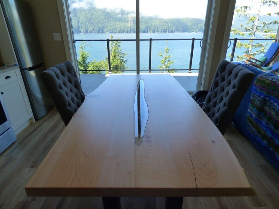 Table with 'tidepool' feature form Live Edge Design in Duncan, BC