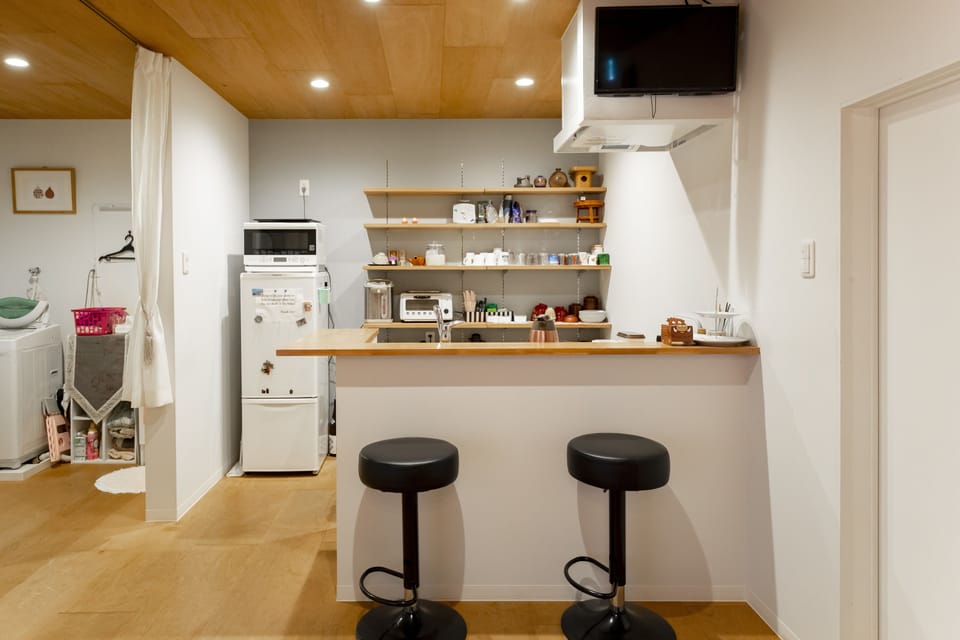 Shared fridge, microwave