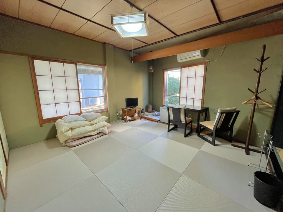 Desk, blackout drapes, iron/ironing board (on request), WiFi (free)