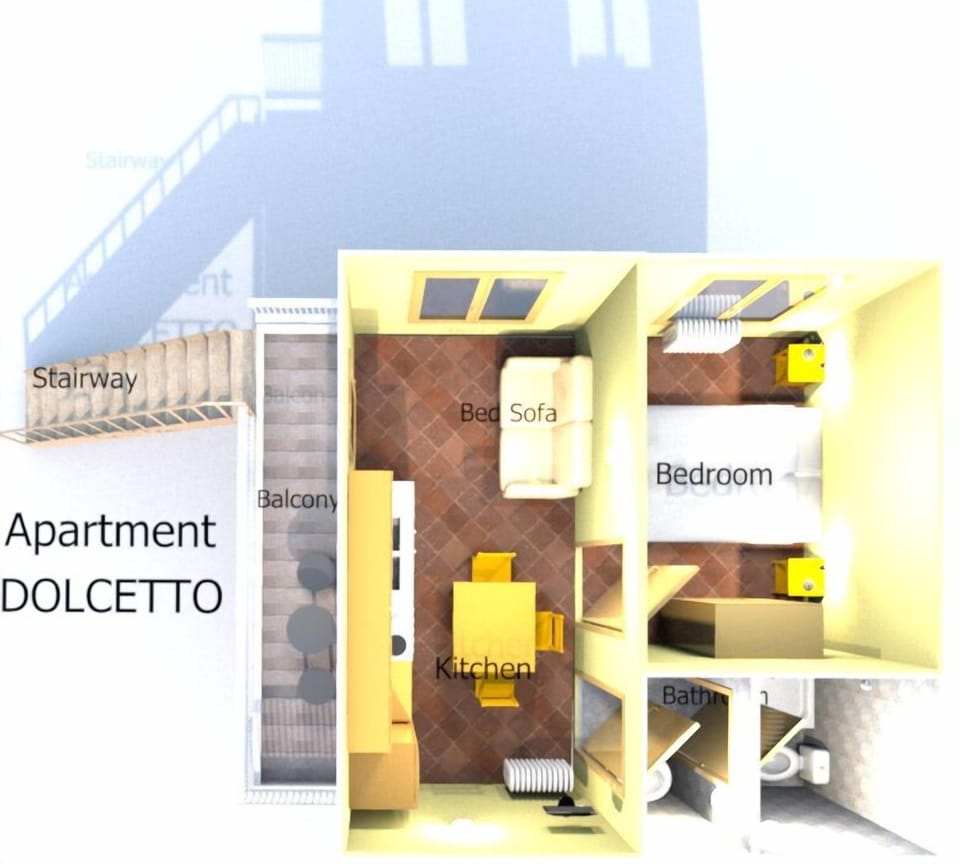 Comfort Apartment, 1 Bedroom, Balcony (3 pax) | Floor plan