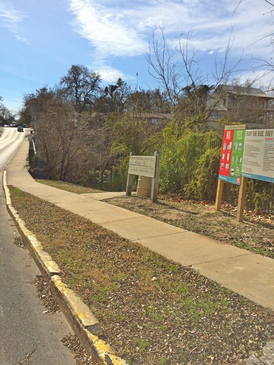 Garden St river access  is across the street