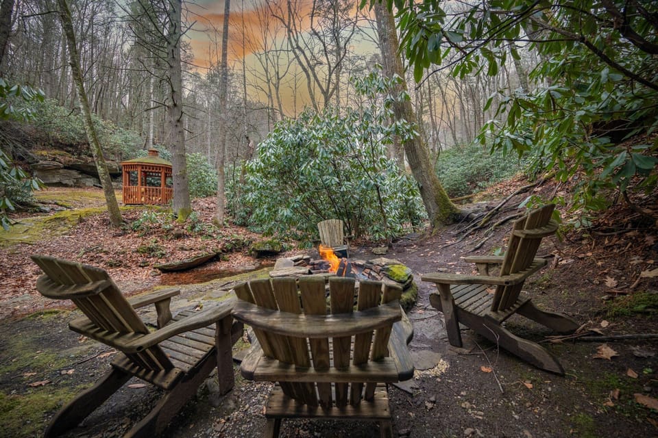 Gather around the fire pit and enjoy the soothing sounds of the creek nearby