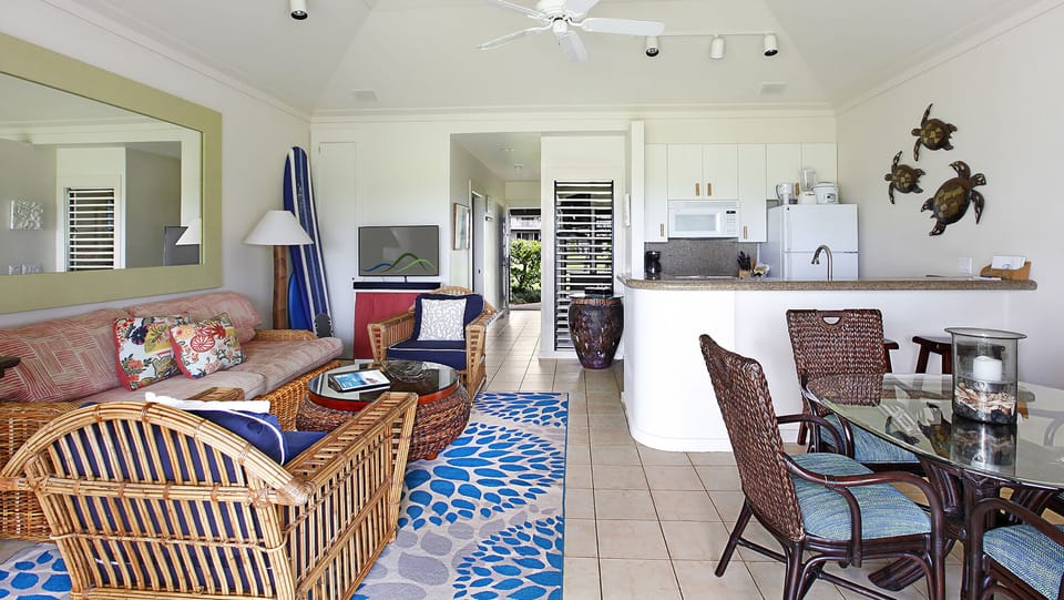 Kiahuna Plantation #165 - Living Dining Room & Kitchen - Parrish Kauai