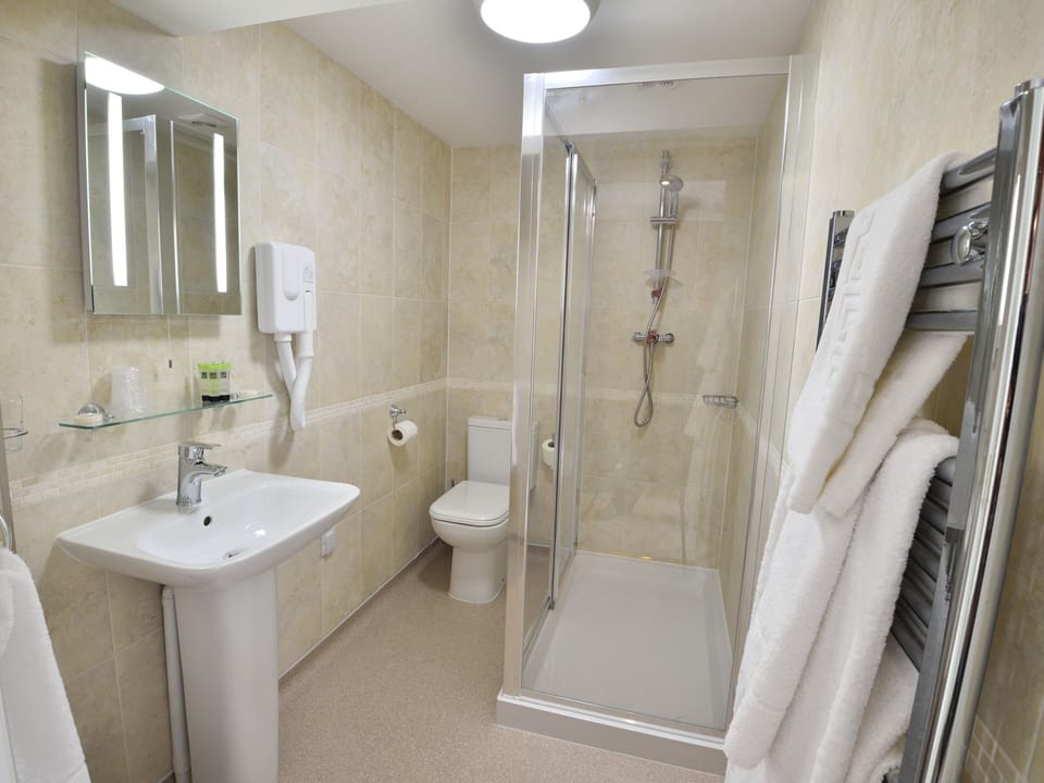 Hair dryer, towels
