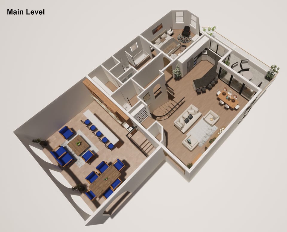 Main level and garge lounge floor plan