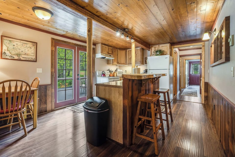 Double doors to deck and yard