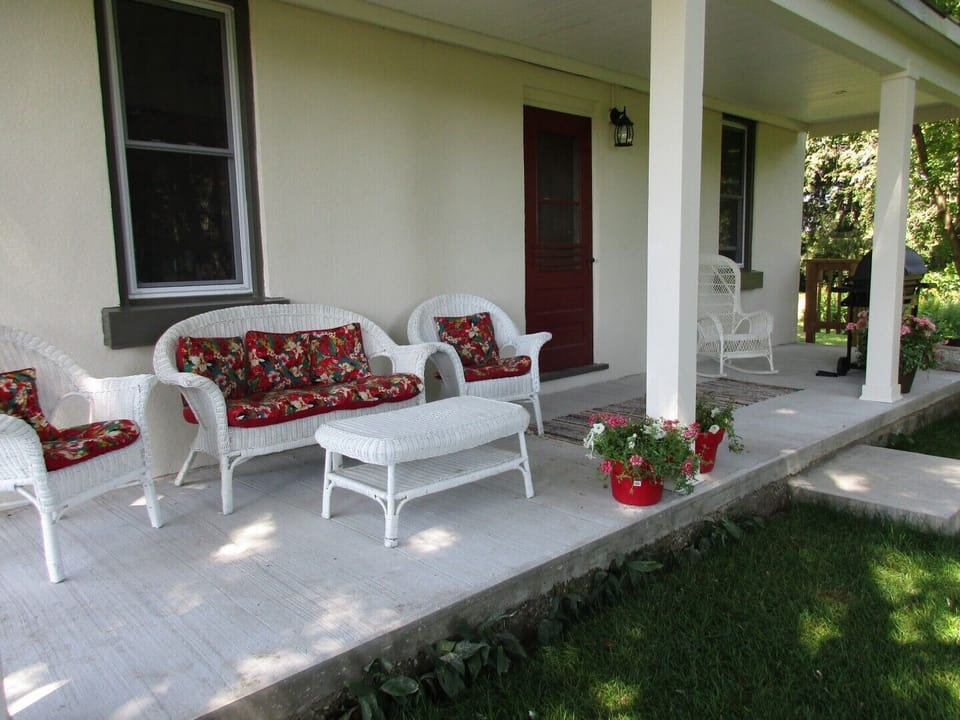 The veranda is a great place to hang out while you barbeque or enjoy the scenery.