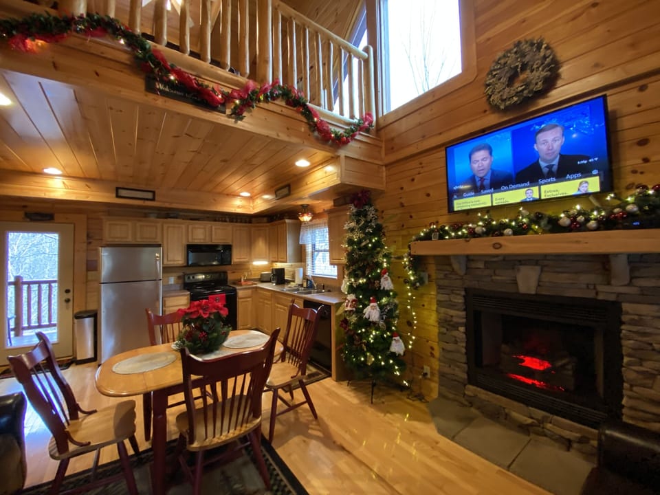 I like to decorate our cabin  for  holidays