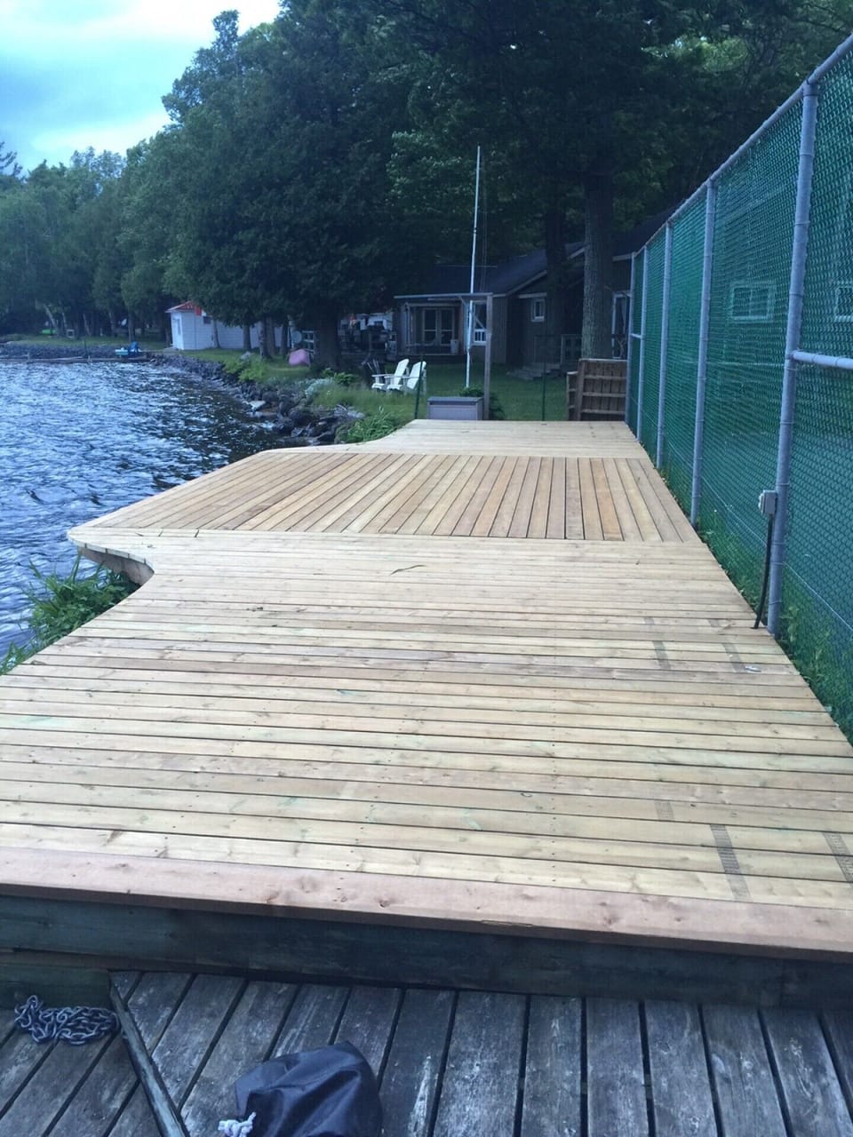 Large deck right on the water's edge.