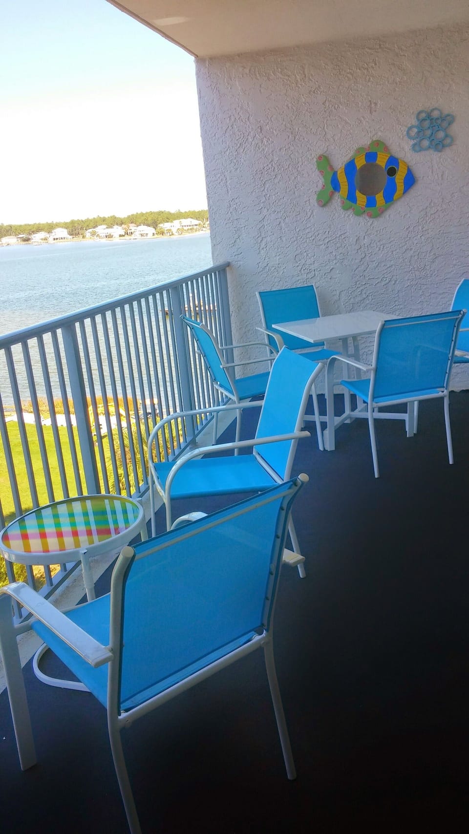 Enjoy the gorgeous view from our colorful, comfortable balcony