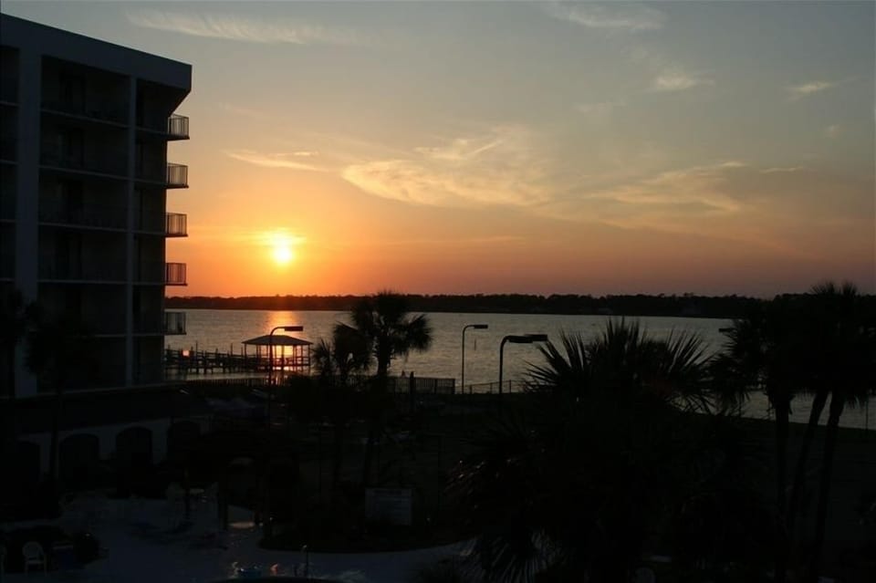 Sunset view from condo balcony of beautiful Gulf Shores Surf and Racquet Club