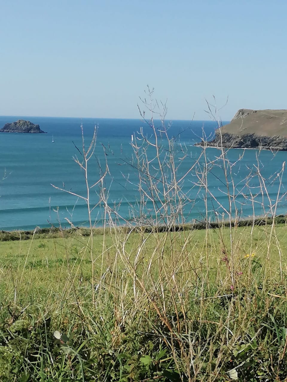 Gulland Rock and Pentire Head.