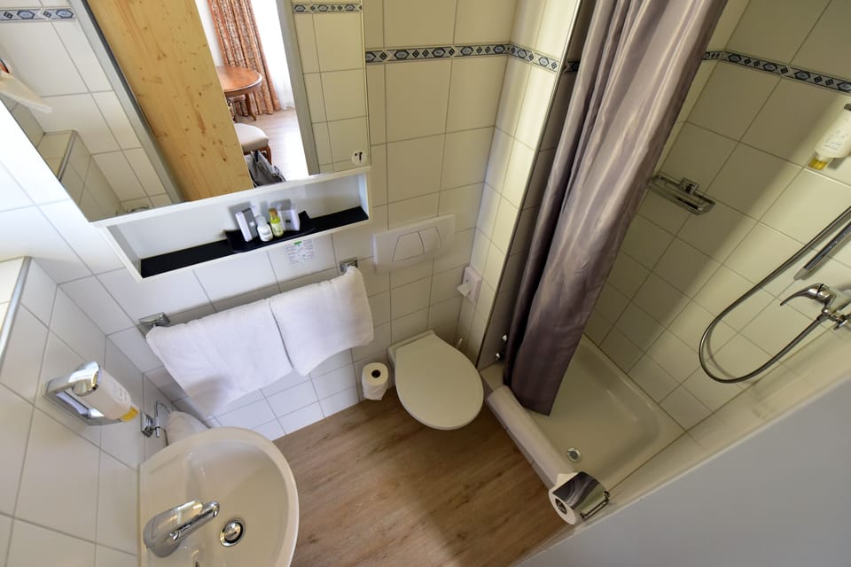 Standard Double Room, 1 Queen Bed | Bathroom | Shower, free toiletries, slippers, towels