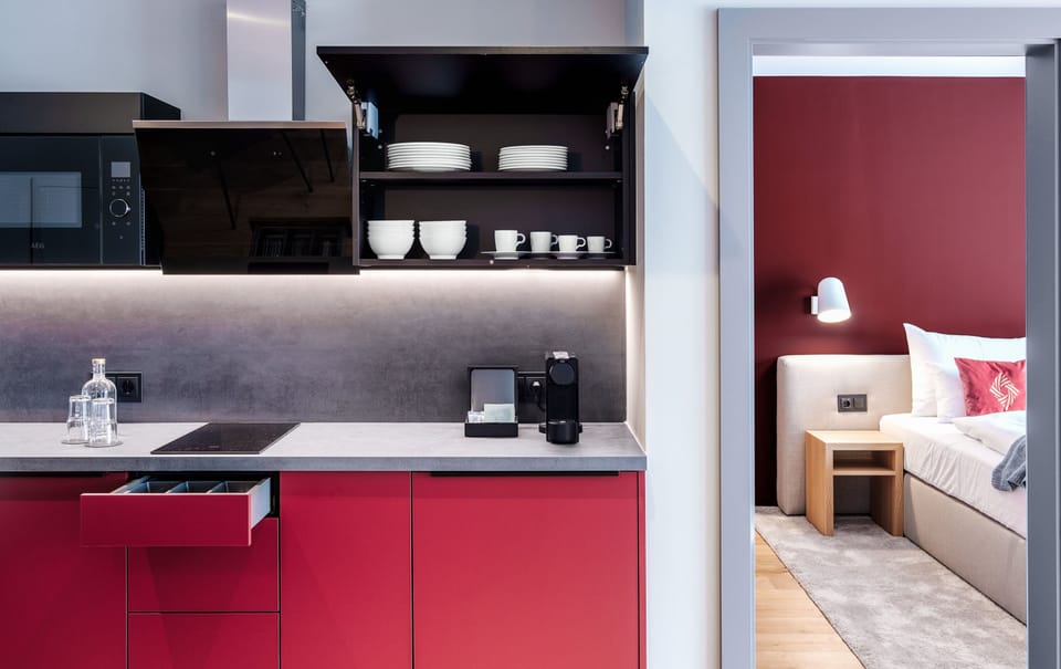 Comfort Suite, 2 Bedrooms | Private kitchen | Full-size fridge, microwave, stovetop, dishwasher