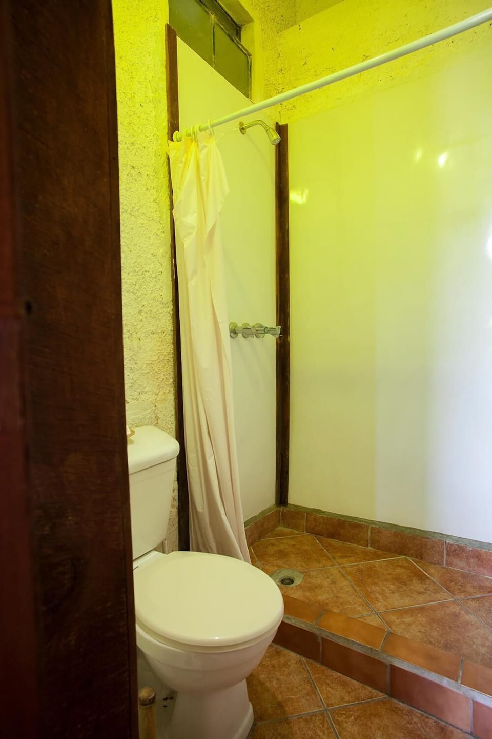 Shower, free toiletries, towels, soap