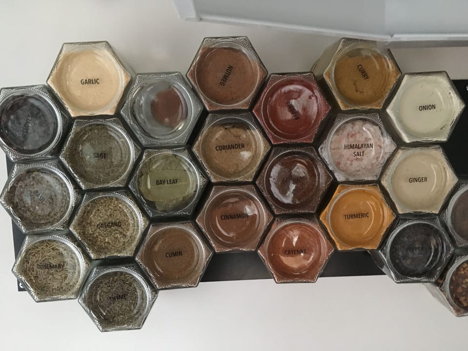 Organic spice rack