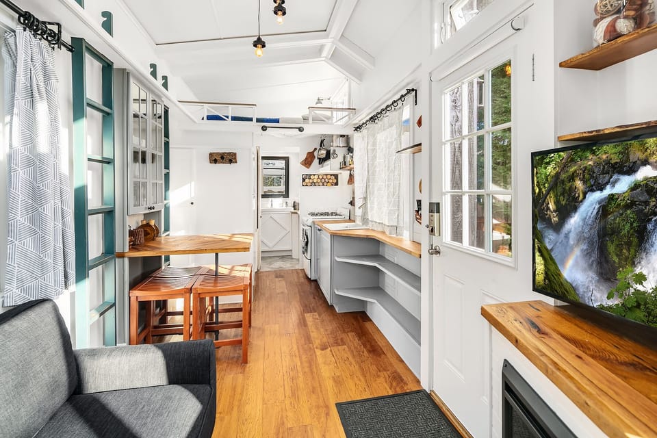 Living room facing kitchen