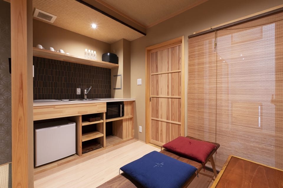 Japanese Town Style House | Private kitchenette | Fridge, microwave, coffee/tea maker, electric kettle