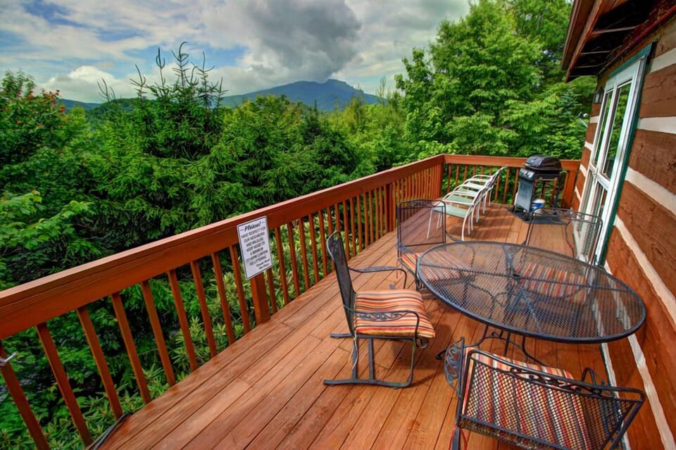 Back Deck with Gas Grill, Deck Seating, Outdoor Dining, and a Grand View