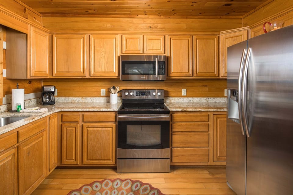 Spacious kitchen with plenty of prep space and modern appliances