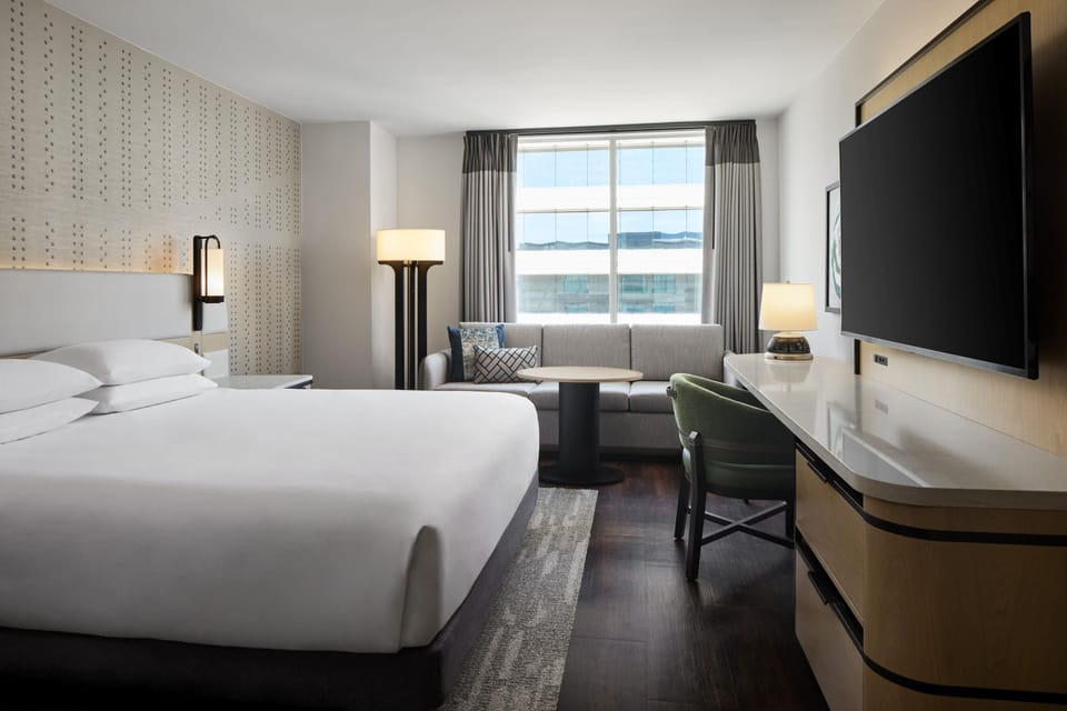 Premium bedding, down comforters, pillowtop beds, in-room safe