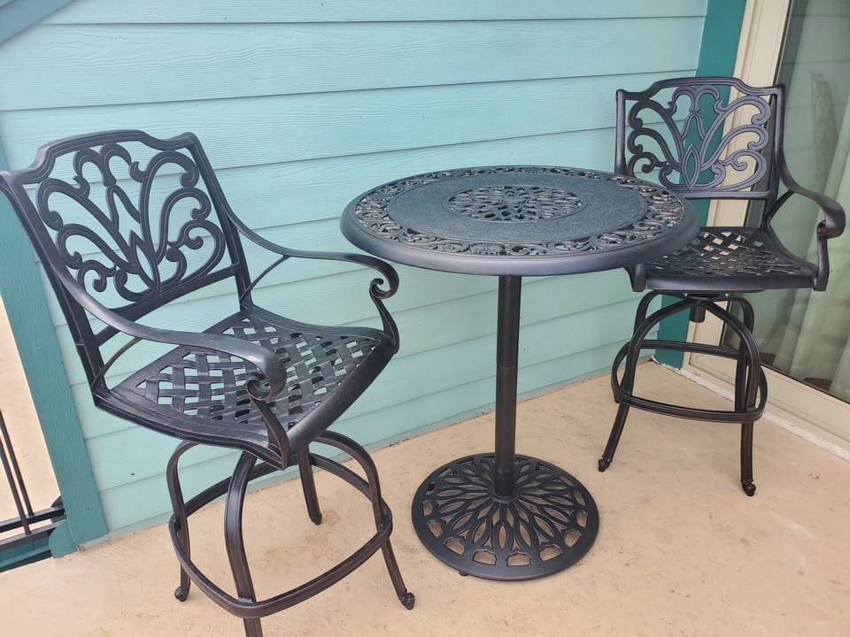 Sit at the Bistro table and enjoy the view!
