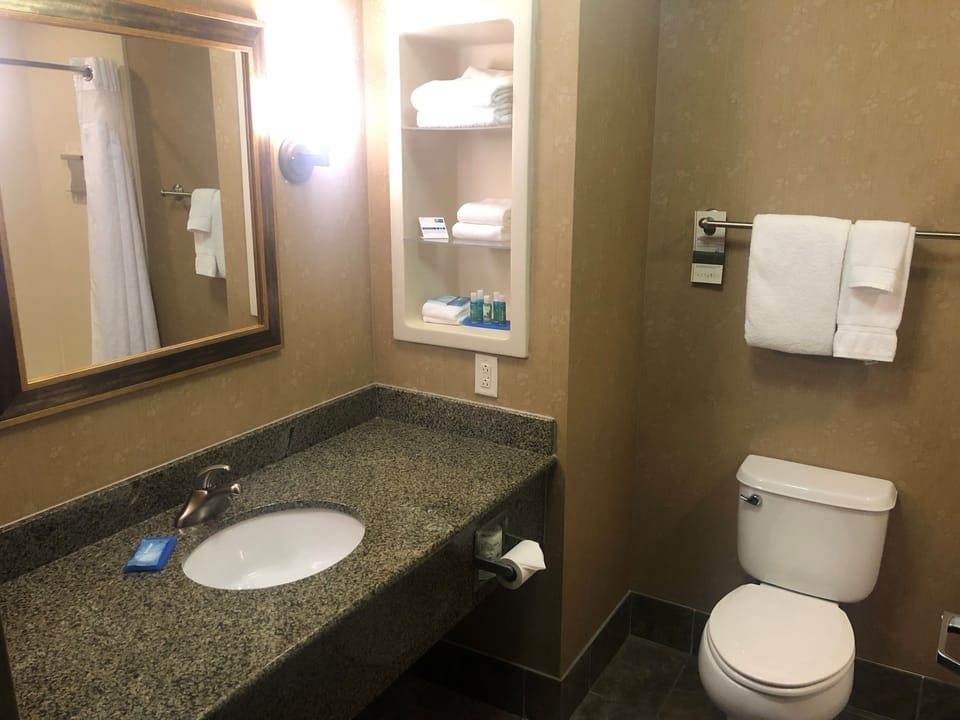 Free toiletries, hair dryer, towels, soap