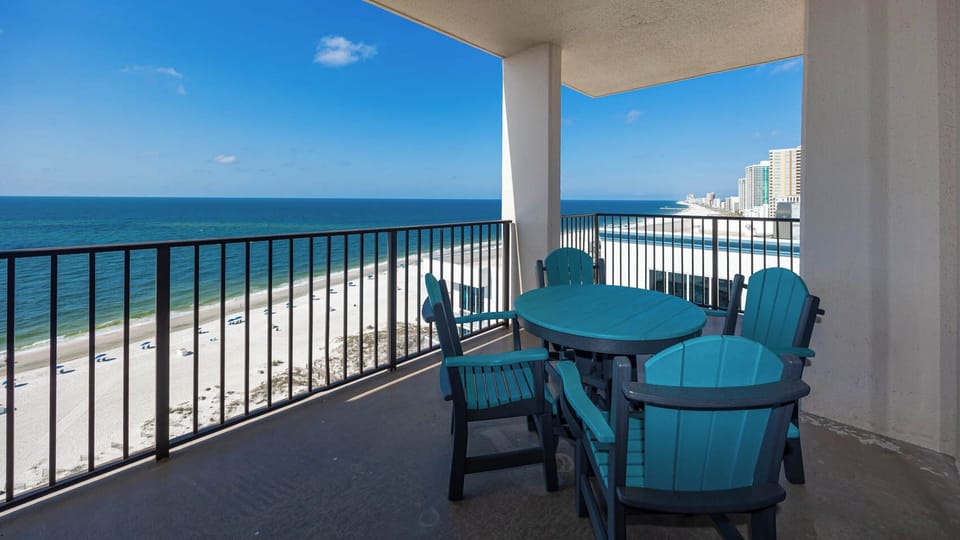 Enjoy meals or drinks while taking in the expansive water views from your balcony