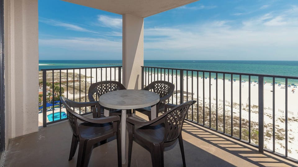 Enjoy meals or drinks on the balcony while taking in breathtaking views of the coastline