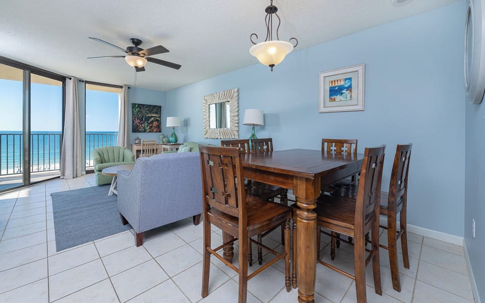 Relax in the living room as the gulf sunlight fills the space and gentle waves sound nearby