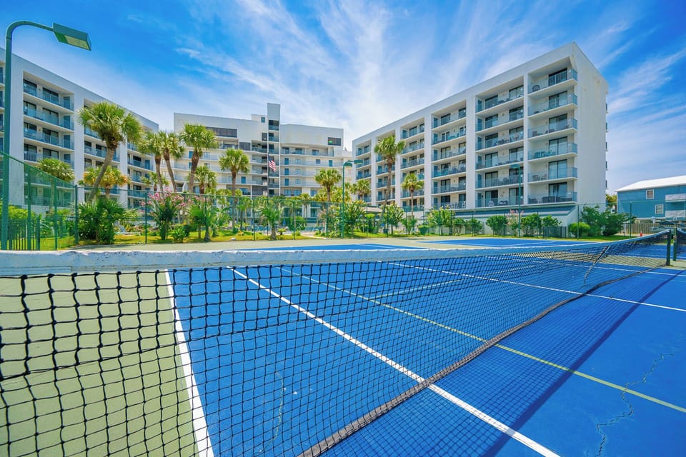 Enjoy a little friendly competition on the tennis and pickleball courts, perfect for having fun during your stay