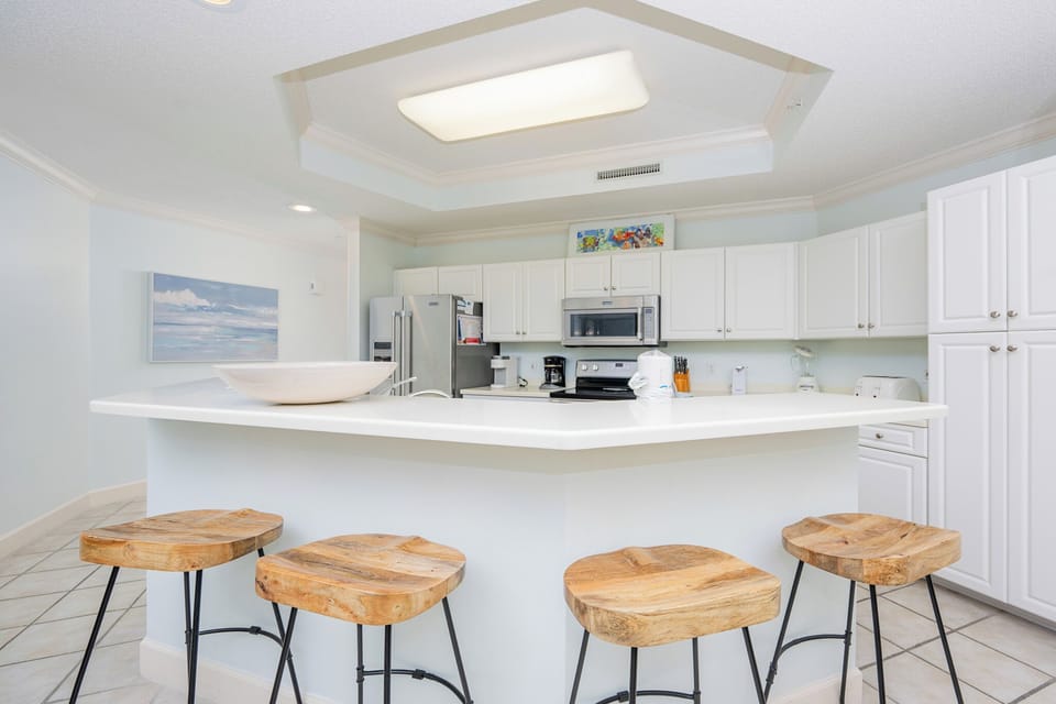 Gather around the barstools to explore delicious recipes and enjoy quality time with your favorite people in the kitchen