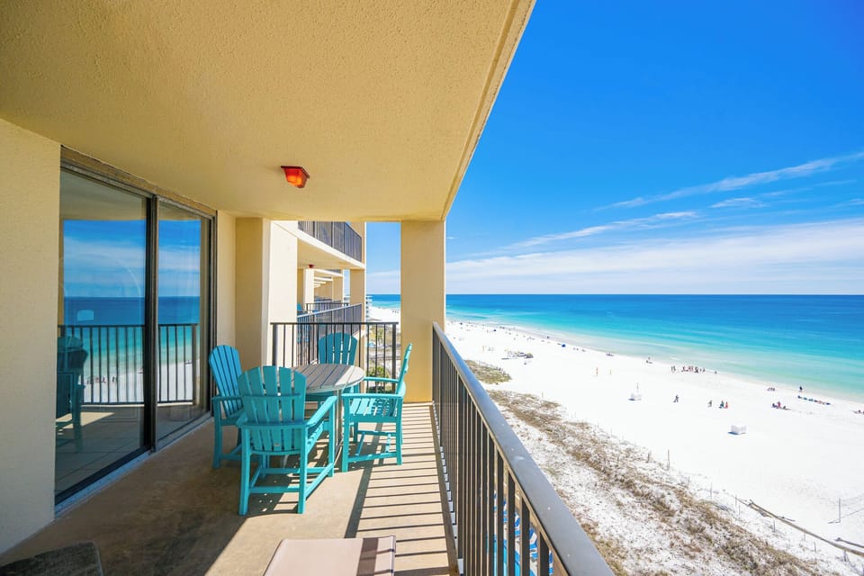 Gaze out at the gulf from your balcony while the warm sun lights your cozy seating nook