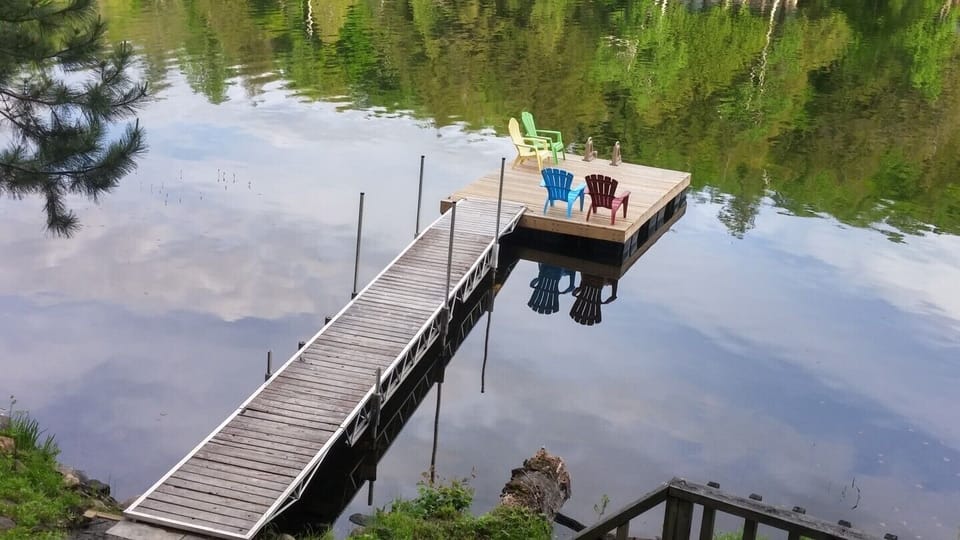 Swim Dock with Muskoka chairs