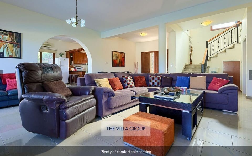 Luxury Villa | Living area | 65-inch LED TV with digital channels, TV, Netflix