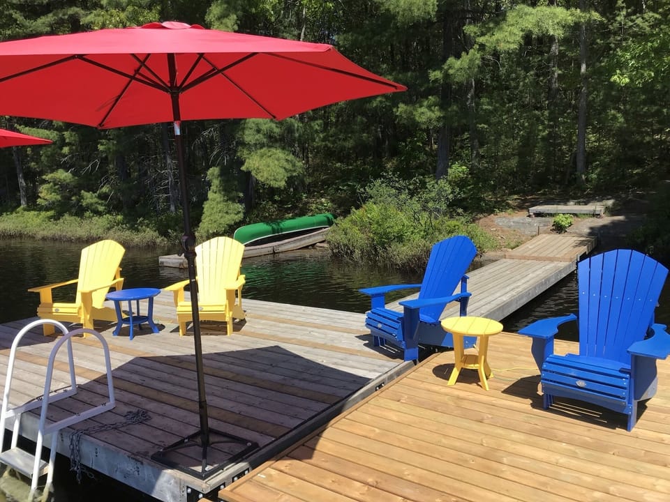 We upgraded the chairs and dock ... "L" shaped, 24' x 12'  plus another 8' x 8'.