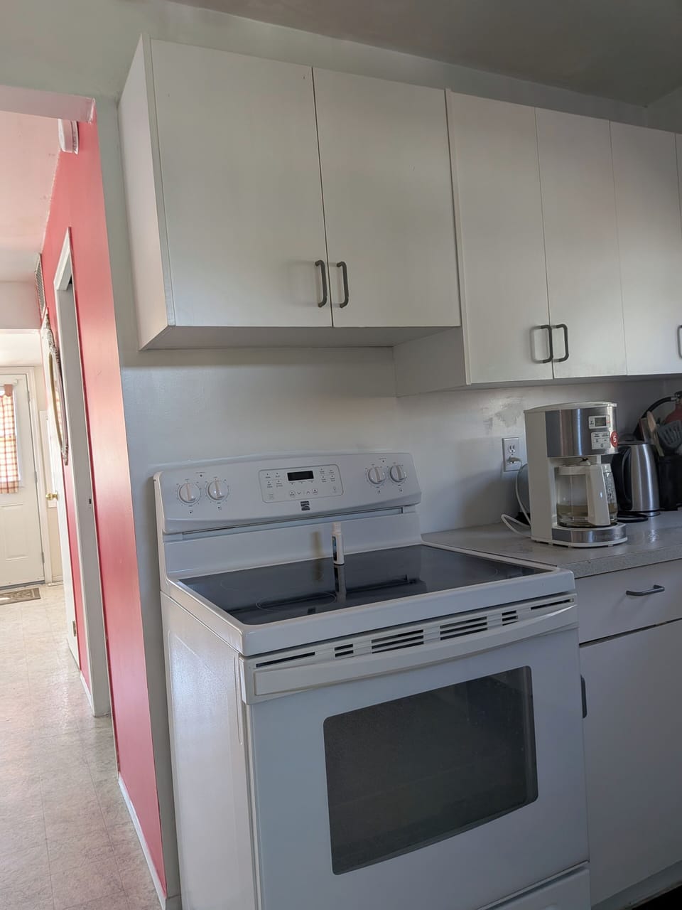 
Electrical- stove & oven, toaster, kettle
coffee pot, microwave, and fridge.
