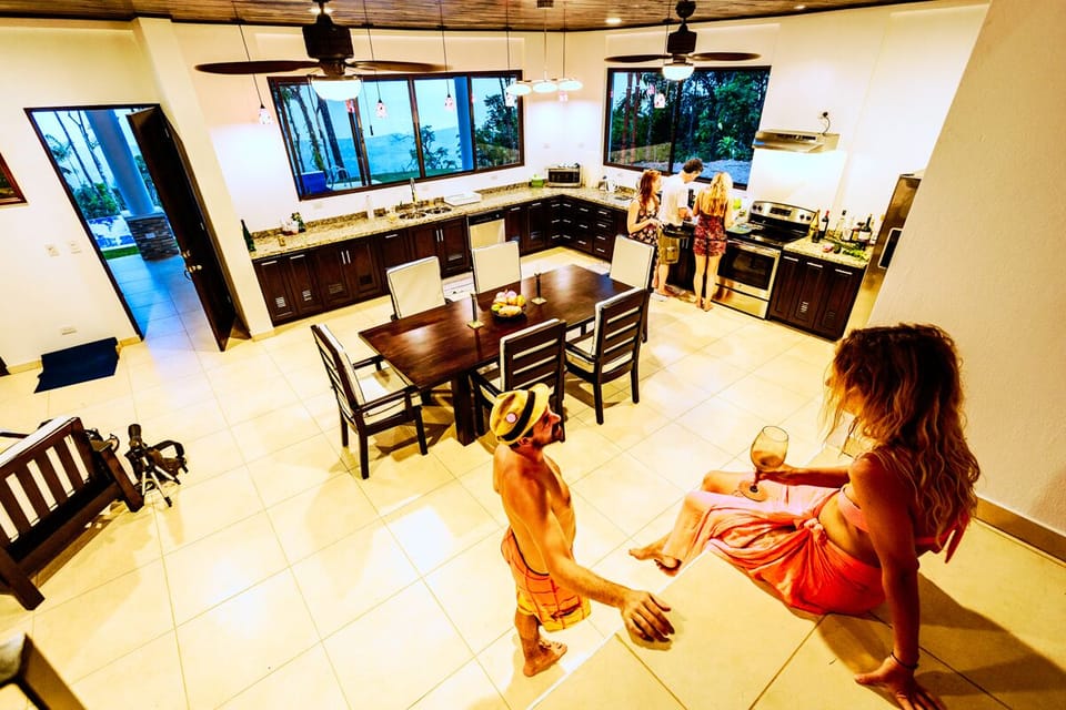 Kitchen OceanView from 1st Landing w Granite countertops