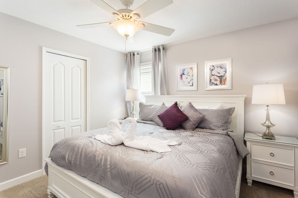 Second floor bedroom with a king bed